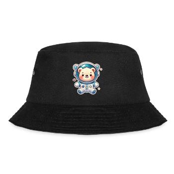 Teddy Bear Astronaut - Bucket Hat - black - Front - Lela (165cm)