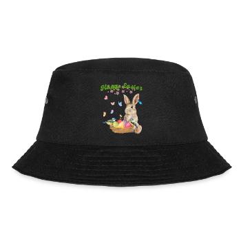 Happy Easter - Bunny with Easter Basket - Bucket Hat - black - Front - Lela (165cm)