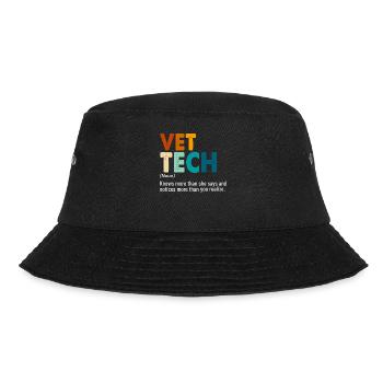 Vet Tech Funny Definition Veterinary Medicine Pet - Bucket Hat - black - Front - Lela (165cm)