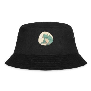Funny frog smokes pot: pure cannabis and croak - Bucket Hat - black - Front - Lela (165cm)