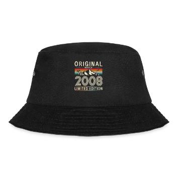 18. Geburtstag Geschenk Mann Vintage März 2008 - Bucket Hat - Schwarz - Vorne - Lela (165cm)