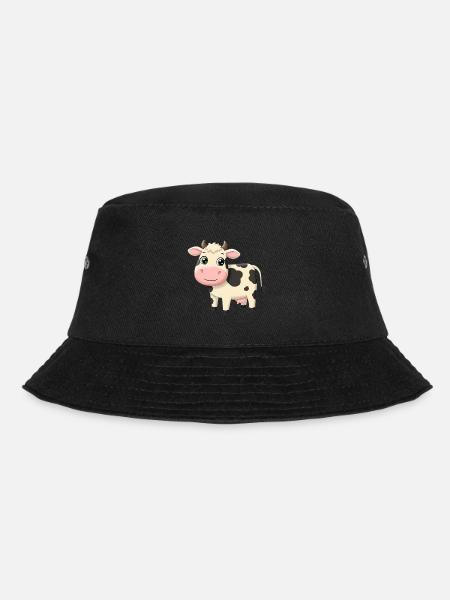 Tier Cartoon Kuh - Bucket Hat - Schwarz
