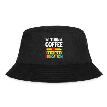 Ich verwandle Kaffee in Bildung Schullehrer - Bucket Hat - Schwarz - Vorne - Lela (165cm)