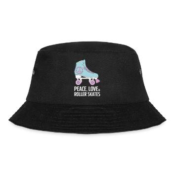 Peace Love Roller Skates Design - Bucket Hat - Schwarz - Vorne - Lela (165cm)