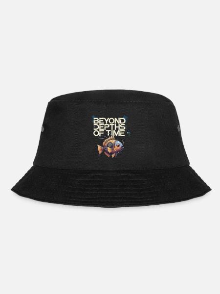 Beyond Depths of Time Steampunk Fish Design - Bucket Hat - Schwarz