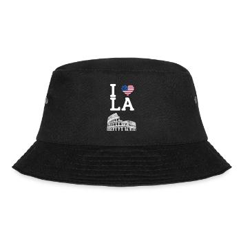 I Love LA American Flag Lover Los Angeles Cool - Bucket Hat - Schwarz - Vorne - Lela (165cm)