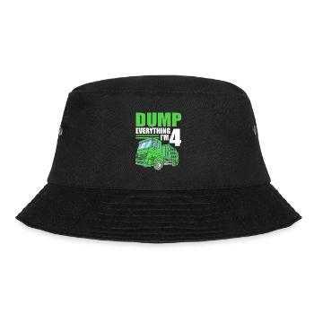 Garbage Truck Garbage Truck Garbage Man Trash Can - Bucket Hat - black - Front - Lela (165cm)