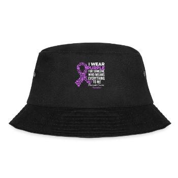Ich trage Lila für jemanden, der mir alles bedeutet - Bucket Hat - Schwarz - Vorne - Lela (165cm)