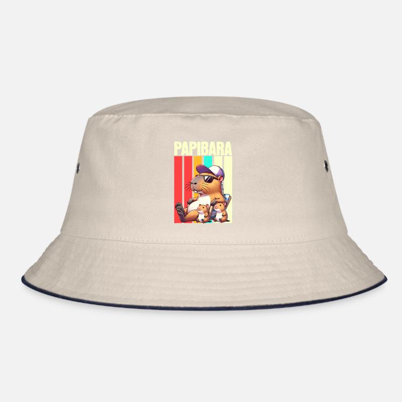 Papibara Capybara Papa Vater Bucket Hat