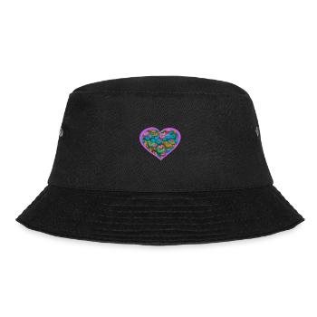 Heart Hearts Colorful Valentine's Day Mother's Day - Bucket Hat - black - Front - Lela (165cm)