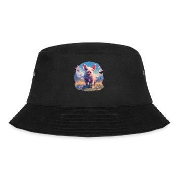 Schweine Schwein - Bucket Hat - Schwarz - Vorne - Lela (165cm)