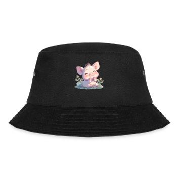 Schweine Schwein - Bucket Hat - Schwarz - Vorne - Lela (165cm)
