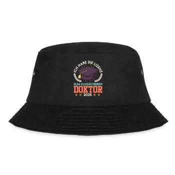 Doktortitel HABE DIE LIZENZ ZUM KLUGSCHEIßEN - Bucket Hat - Schwarz - Vorne - Lela (165cm)