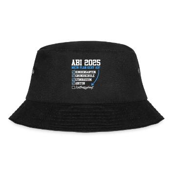 ABI 2025 MEIN PLAN GEHT AUF Abiturient Lustiges - Bucket Hat - Schwarz - Vorne - Lela (165cm)