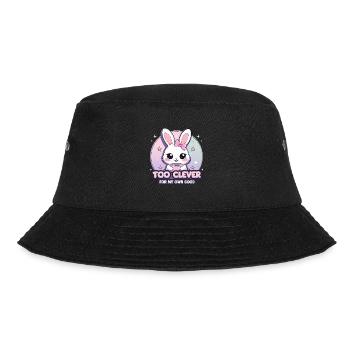 Kawaii Hase – Zu schlau für mein eigenes Wohl - Bucket Hat - Schwarz - Vorne - Lela (165cm)