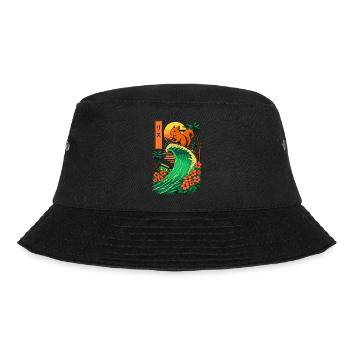 Squirrel Rodent Animal Japanese Surfing Flower - Bucket Hat - black - Front - Lela (165cm)