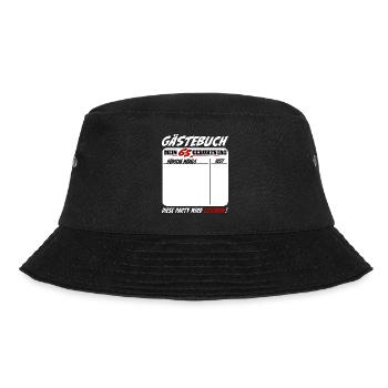 65. Geburtstag Gästebuch 65 Jahre Lustig - Bucket Hat - Schwarz - Vorne - Lela (165cm)