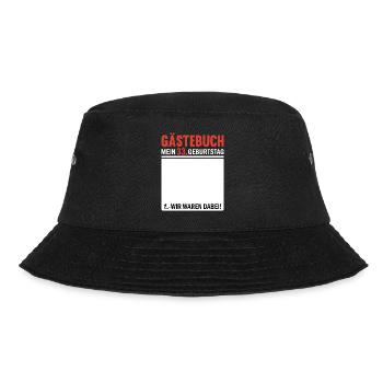 33 Geburtstag Gästebuch Wir Waren Dabei - Bucket Hat - Schwarz - Vorne - Lela (165cm)