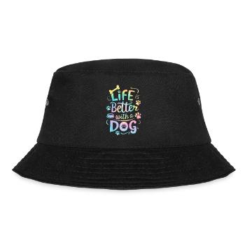 La vie est meilleure avec un chien Tie Dye Funny Puppy - Bob - noir - Devant - Lela (165cm)