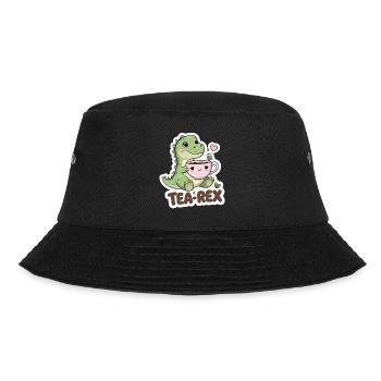 Tea-Rex – Sweet Dino with Teacup - Bucket Hat - black - Front - Lela (165cm)