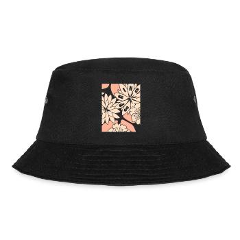 Blumen - Frühling - Blüten - Bucket Hat - Schwarz - Vorne - Lela (165cm)
