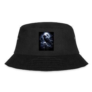 Raven Skull Moon Dark Gothic Black Crow - Bucket Hat - black - Front - Lela (165cm)