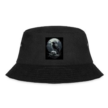 Raven Skull Moon Dark Gothic Black Crow - Bucket Hat - black - Front - Lela (165cm)