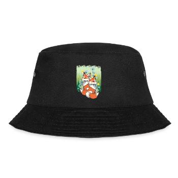 Fox Foxes Children Child Nature Forest Animals - Bucket Hat - black - Front - Lela (165cm)
