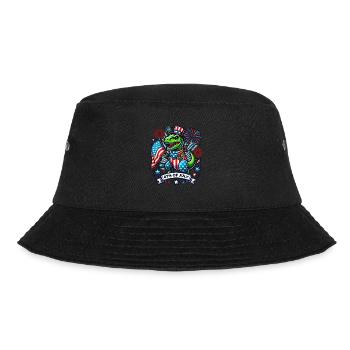 Dino 4. Juli Patriotischer T-Rex USA Flagge - Bucket Hat - Schwarz - Vorne - Lela (165cm)