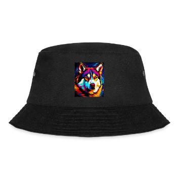 Husky Hund Porträt - Bucket Hat - Schwarz - Vorne - Lela (165cm)