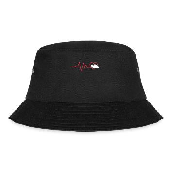 Cornhole Spieler Herzschlag Liebe - Bucket Hat - Schwarz - Vorne - Lela (165cm)