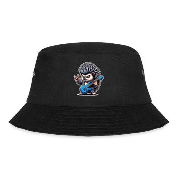 Igel Rock and Roll Gitarrist - Bucket Hat - Schwarz - Vorne - Lela (165cm)