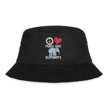Elephant Lovers Gifts - Bucket Hat - black - Front - Lela (165cm)
