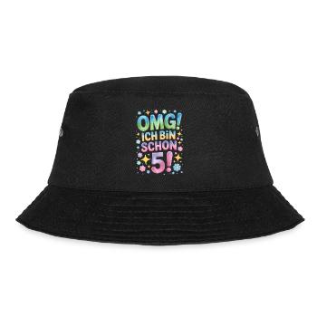 5. Geburtstag Mädchen OMG Ich Bin Schon 5 Jahre - Bucket Hat - Schwarz - Vorne - Lela (165cm)