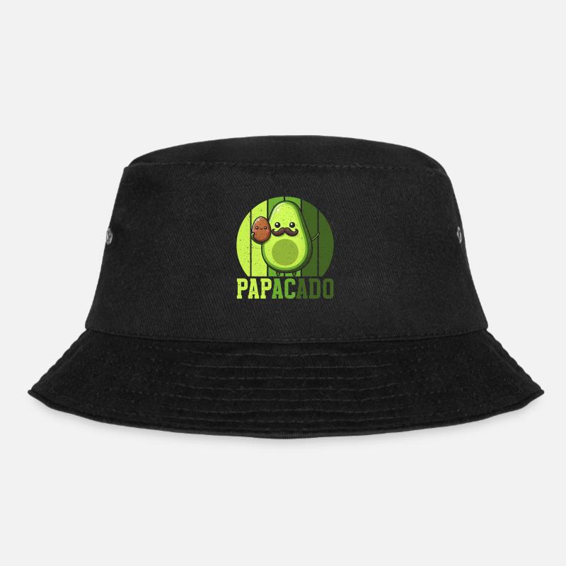 Papacado Avocado Papa Vatertag Vater Vaterschaft - Bucket Hat - Schwarz
