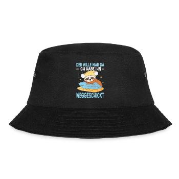 Faultier Schlafshirt Pyjama Der Wille War Da Ich - Bucket Hat - Schwarz - Vorne - Lela (165cm)