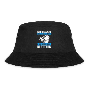 Berge Klettern Kletter Geschenk - Bucket Hat - Schwarz - Vorne - Lela (165cm)
