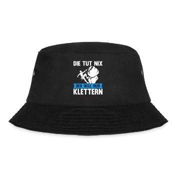 Berge Klettern Kletter Geschenk - Bucket Hat - Schwarz - Vorne - Lela (165cm)