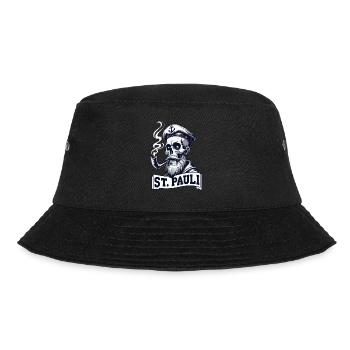 St.Pauli Kiez Hamburg Totenkopf Sankt Pauli - Bucket Hat - Schwarz - Vorne - Lela (165cm)