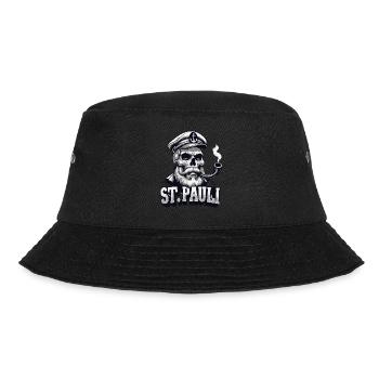 St.Pauli Kiez Hamburg Totenkopf Sankt Pauli - Bucket Hat - Schwarz - Vorne - Lela (165cm)