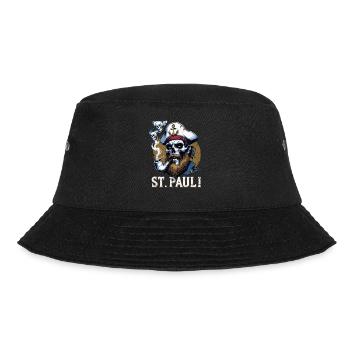 St.Pauli Kiez Hamburg Totenkopf Sankt Pauli - Bucket Hat - Schwarz - Vorne - Lela (165cm)