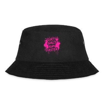 Dirty girls run faster Schlammlauf Mud Muddy Race - Bucket Hat - black - Front - Lela (165cm)