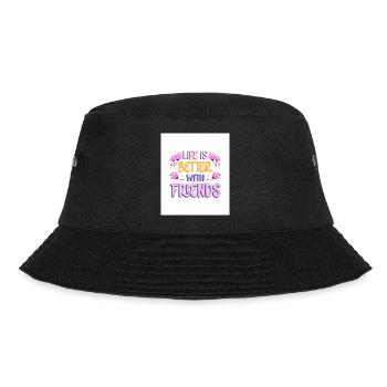 Life is Better with friends - Bucket Hat - Schwarz - Vorne - Lela (165cm)