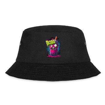 Boba Tea Monster im bunten Graffiti Street Style - Bucket Hat - Schwarz - Vorne - Lela (165cm)