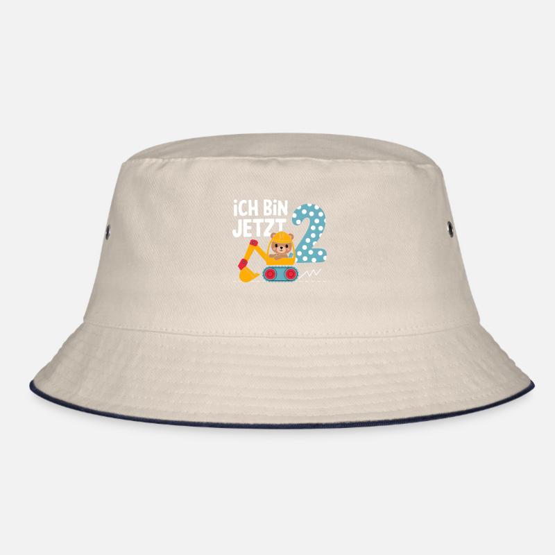 Ich bin jetzt 2 Bagger Bär 2. Geburtstag Bucket Hat
