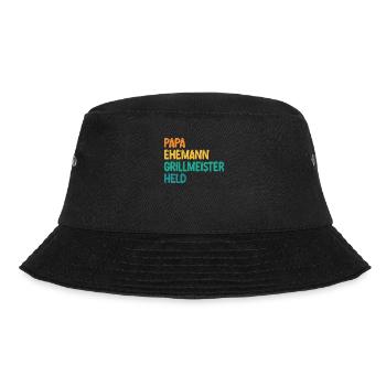 Papa Ehemann Grillmeister Held - Bucket Hat - Schwarz - Vorne - Lela (165cm)