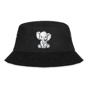 kleiner süßer Elefant - Bucket Hat - Schwarz - Vorne - Lela (165cm)