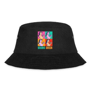 Baking Cake Baking Queen Baking Fairy Baker Pop Art - Bucket Hat - black - Front - Lela (165cm)