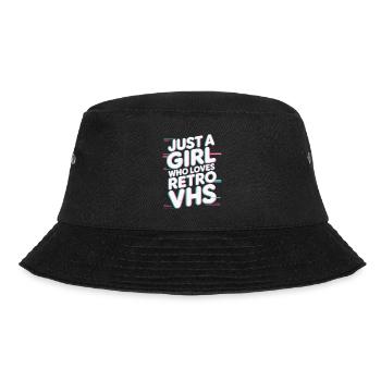 Just a girl who loves retro vhs - Bucket Hat - Schwarz - Vorne - Lela (165cm)