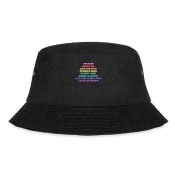 Human Rights Gay LGBTQ+ Pride Rainbow Flag - Bucket Hat - black - Front - Lela (165cm)